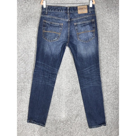 Aeropostale Rivington Skinny Jeans Mens Size 32x32 Distressed Blue Denim Pockets - Picture 2 of 13
